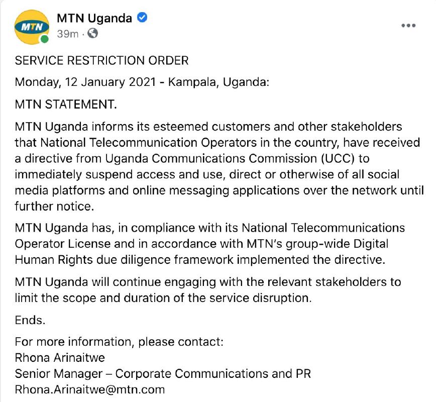 MTN notice